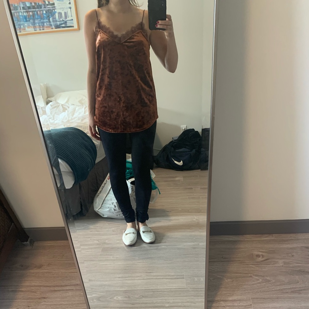 Urban Outfitters Burnt Orange Velvet Tank Top